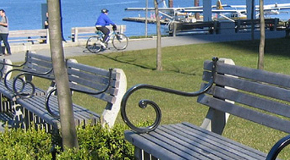 Benches and other sidewalk fixtures add convenience for everyone. Benches and other sidewalk fixtures add convenience for everyone.