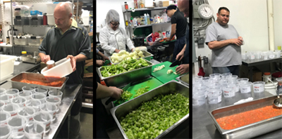 People working in the kitchen