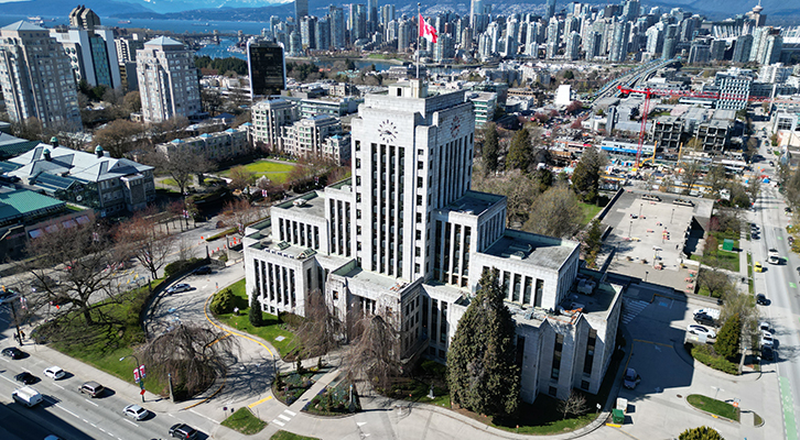 Aerial view of City Hall