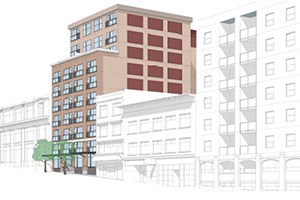 Rendering of building at 177 W Pender St