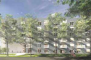 Rendering of the building at 2009-2037 Stainsbury Ave