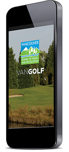 VanGolf app on a mobile phone