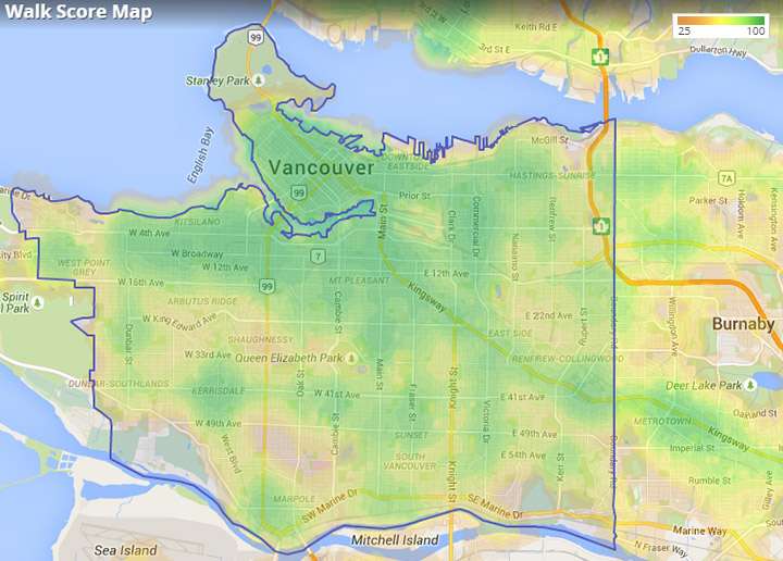 Vancouver's walkscore screenshot from https://www.walkscore.com/CA-BC/Vancouver