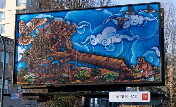 Billboard featuring Abhirath’s artwork Oops for the Launch Pad program