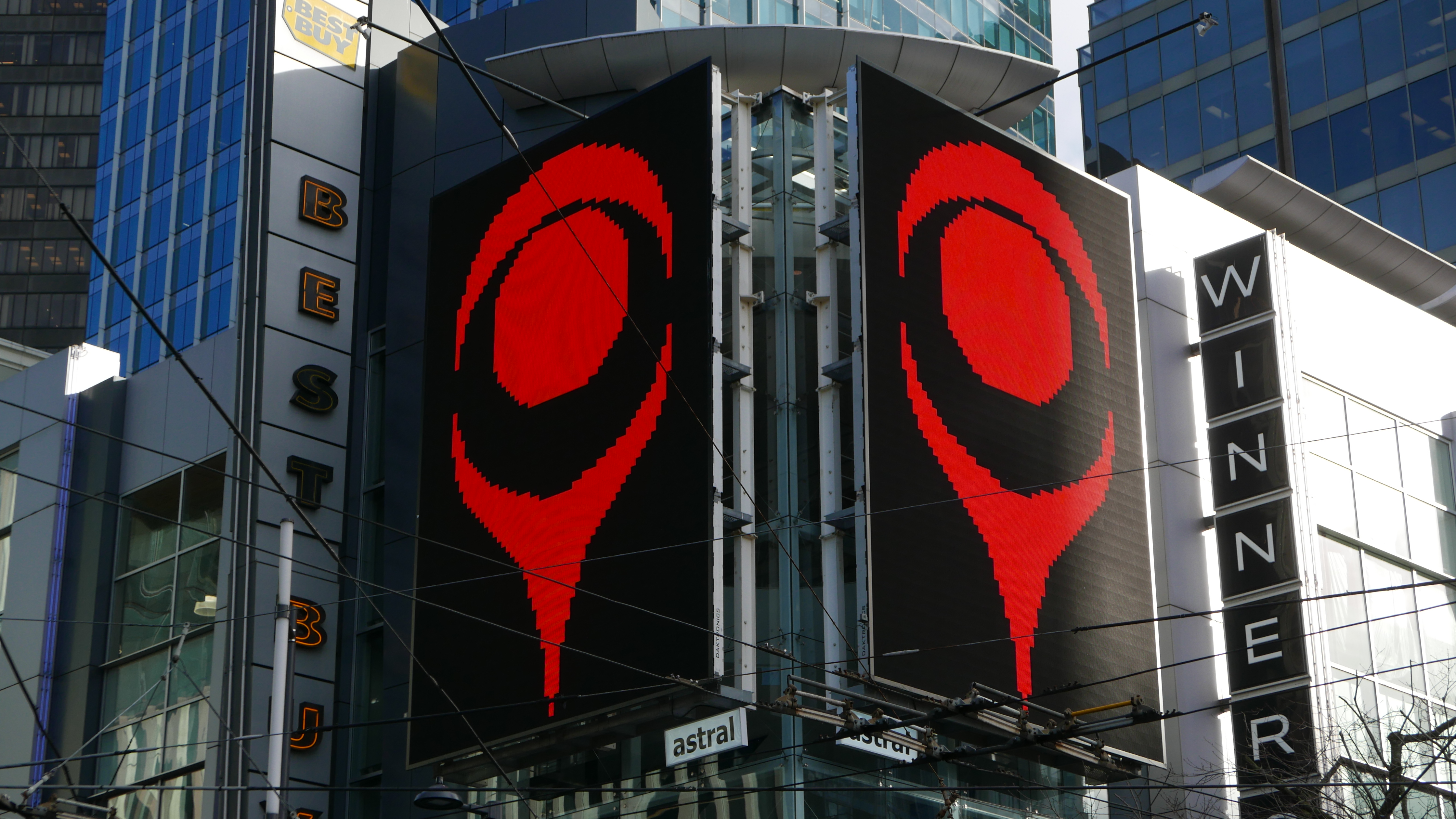 Cody Tolmie's Ovoid Destroyer as displayed at the intersection of Granville and Robson street