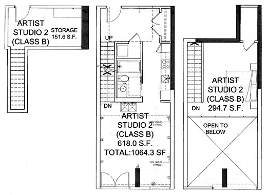 Floor plan of artist live-work studio #5