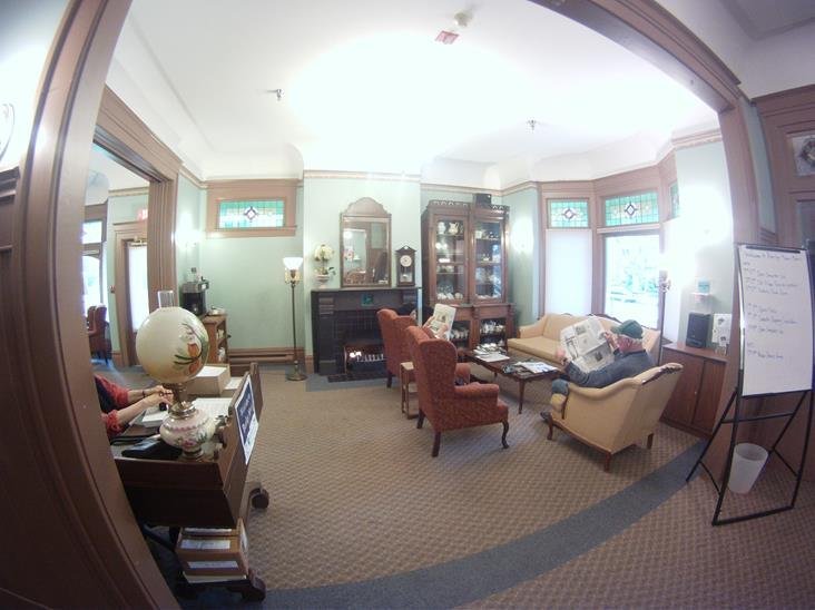 The Fireplace room at the Barclay Manor