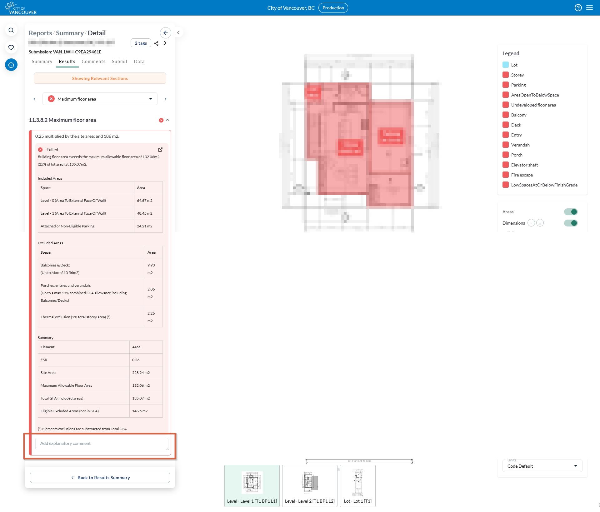 Add a comment to a failed result on an eCheck report