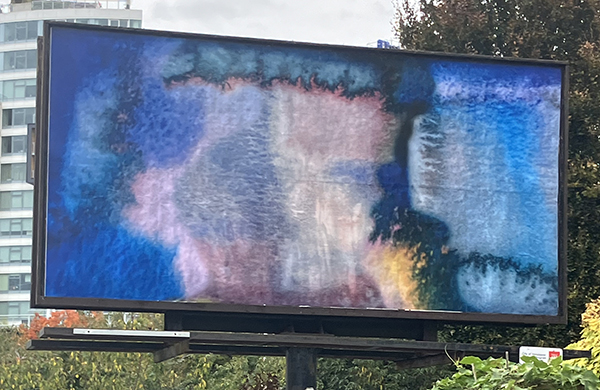 Eden Veaudry's Lunar Pool on a billboard for the Launch Pad project