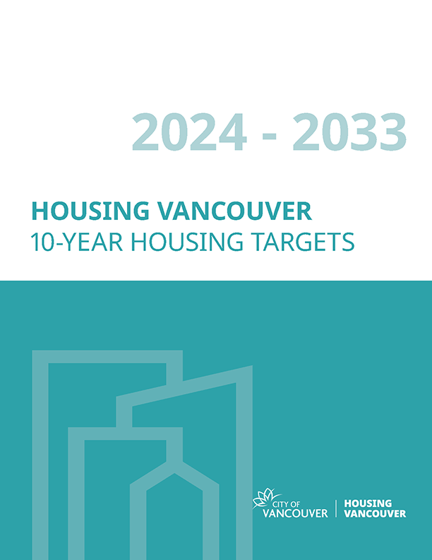 Cover of the 2024-2033 Housing Vancouver 10-year housing targets brochure