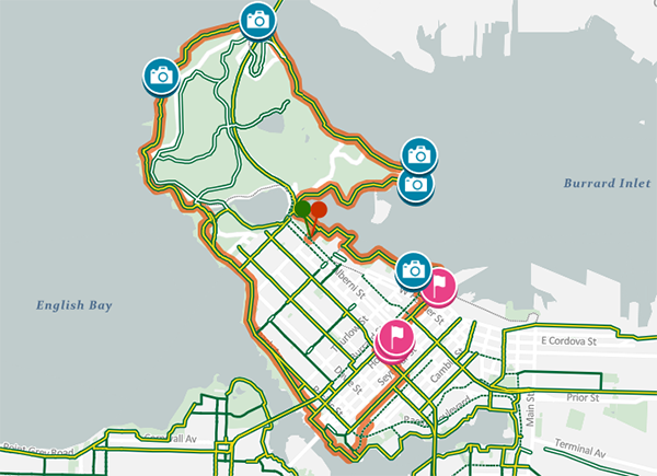 Static image of Iconic Vancouver bike map