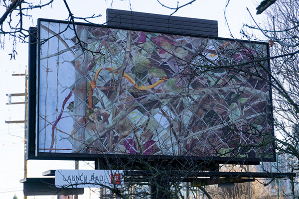 Billboard featuring Lauren James-Davies artwork Interlock (Series 3 of 3) for the Launch Pad program