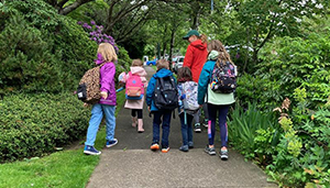 Kids walking to school