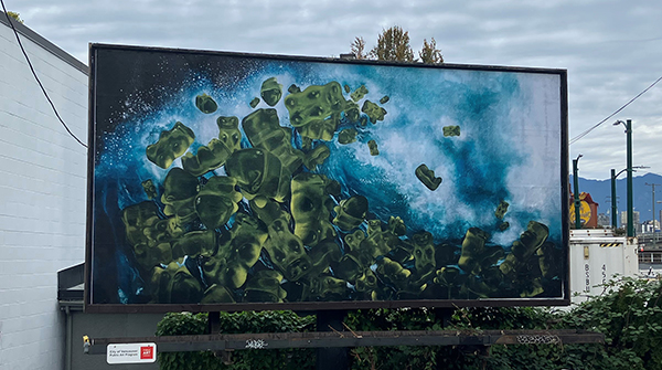 Lauraine Mak's Wave of Gummy Bears on a billboard for the Launch Pad project