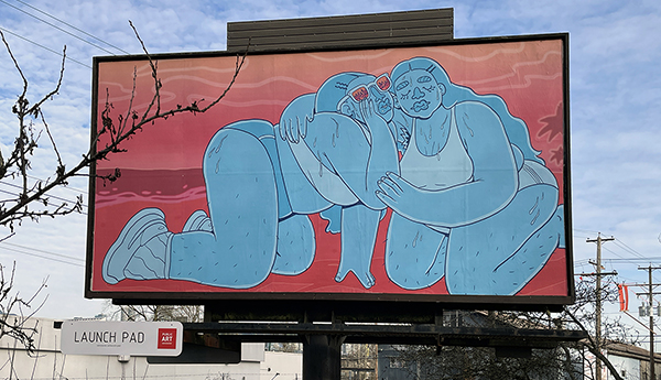 Maya Patrich's Summer Loving on billboard for Launch Pad 2025. Image by City of Vancouver. 