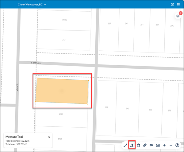 Measure area tool