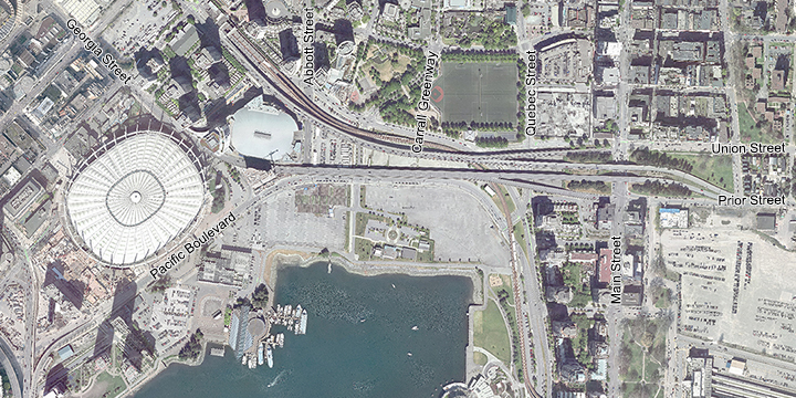 Northeast False Creek current street network