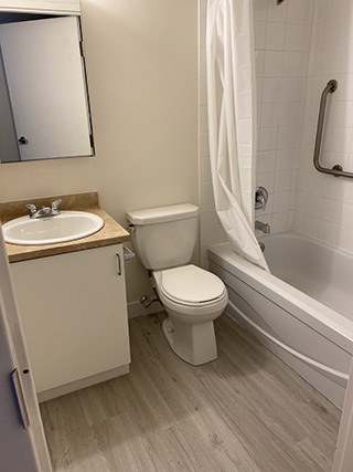 New Continental studio bathroom