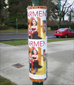 Posters displayed using a poster cylinder.