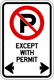 No parking except with permit