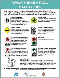 back to school poster with traffic sign tips