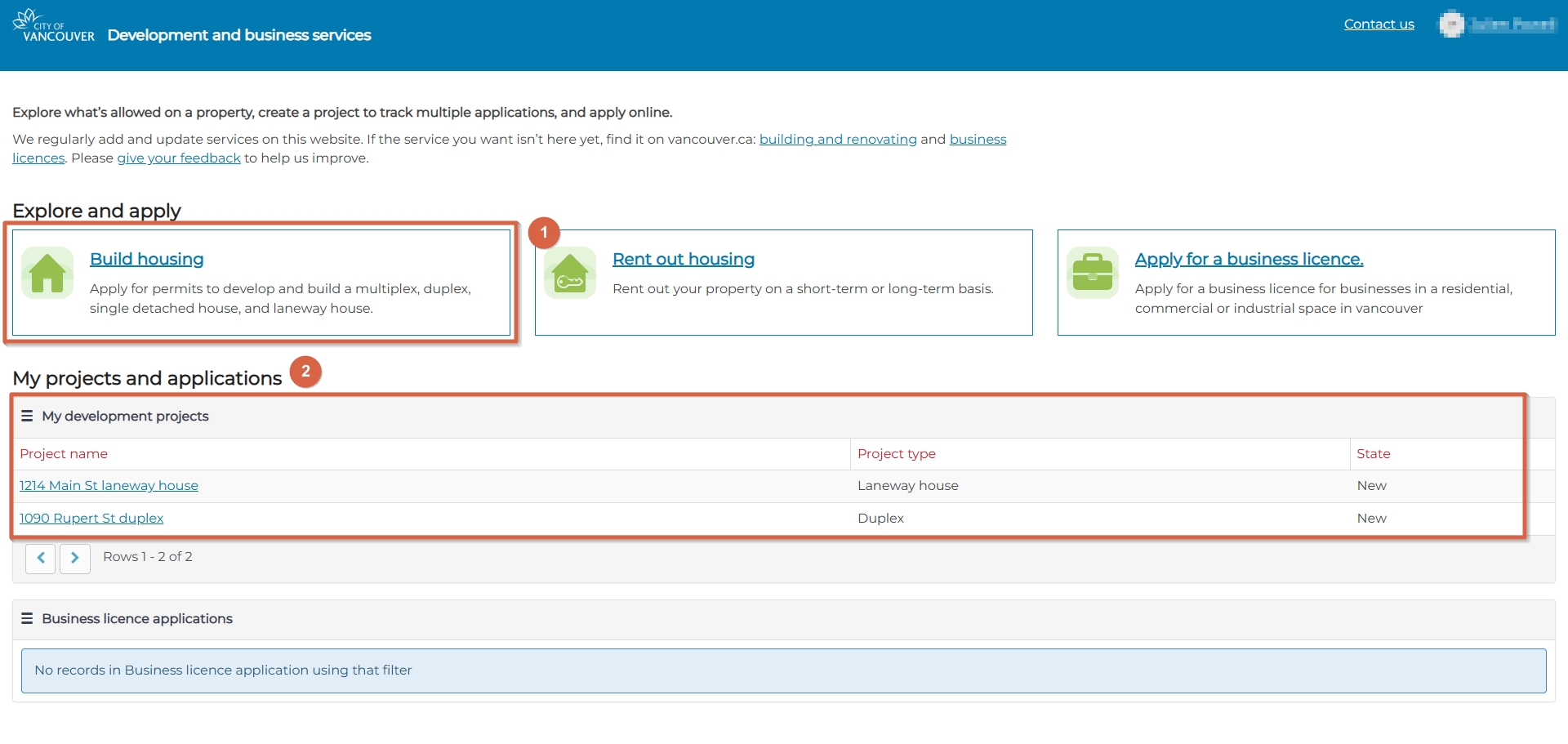 Development and Business Services homepage
