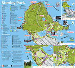 For a more detailed picture of Stanley Park, click on the image on the left to download the official map and guide to Stanley Park.