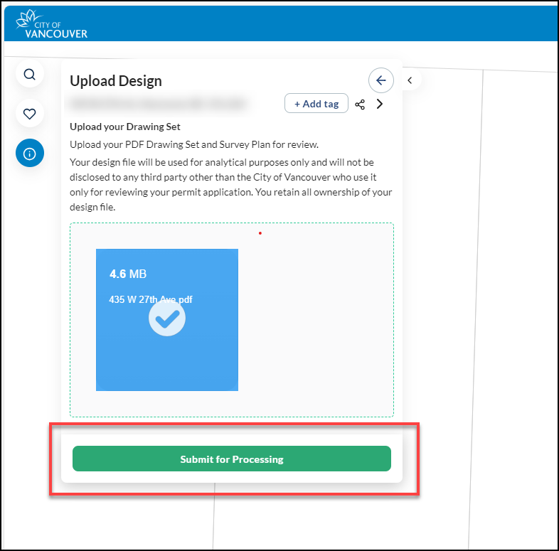 Submit for processing on eCheck screen