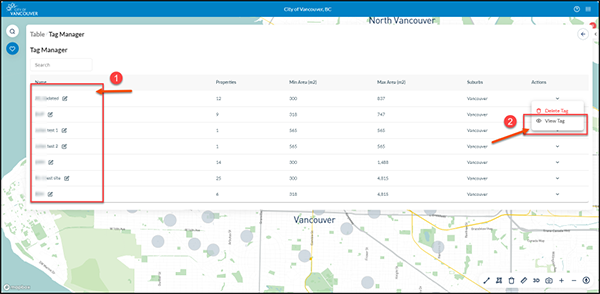 Tag manager panel