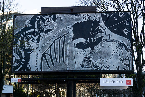 Billboard featuring artwork by Taryn Walker for the Launch Pad program