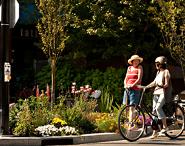 Traffic circle gardens help beautify Vancouver.