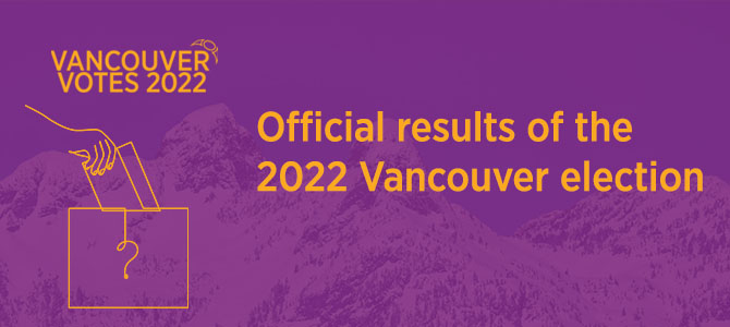 Vancouver Votes 2022 - hand placing vote in ballot box