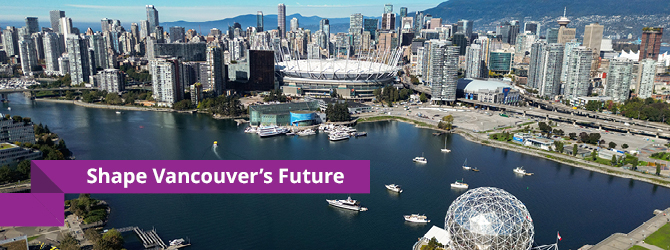 Aerial view of False Creek