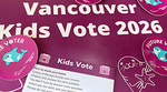 Signage and stickers for the Kids Vote for the 2026 election