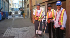 A Clean Street micro-cleaning team at work in the Downtown East Side. A Clean Street micro-cleaning team at work in the Downtown East Side.