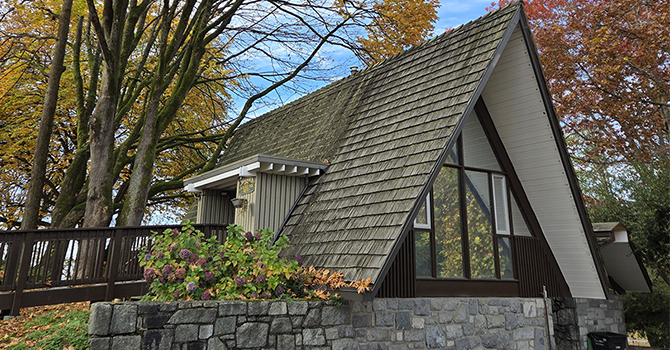 A-Frame fieldhouse building at Second Beach in Stanley Park