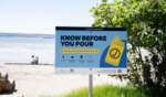 The sign that states the Alcohol on Beaches policy