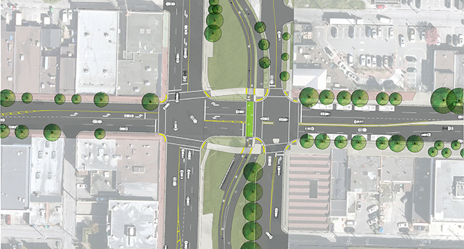 Rendering of Arbutus and W 41st intersection upgrades