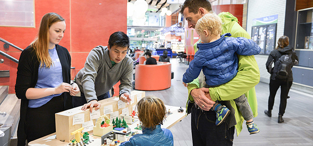 City staff engaging with the public using Lego City staff engaging with the public using Lego