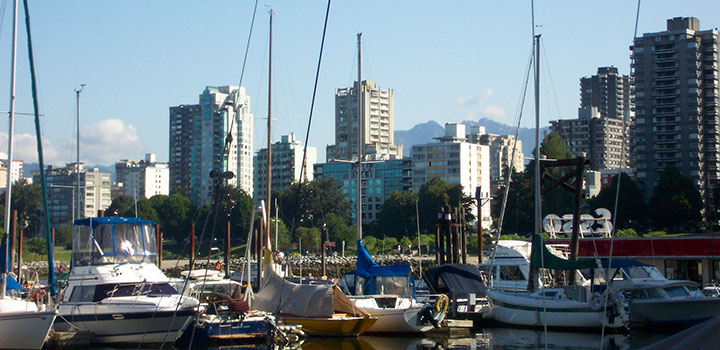 View of boats at Burrard Marina