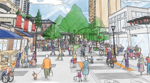 Artist rendering of permanent Bute-Robson Plaza.