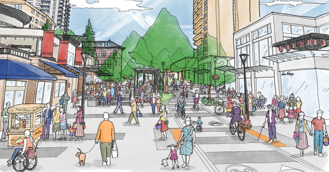 Artist rendering of permanent Bute-Robson Plaza.