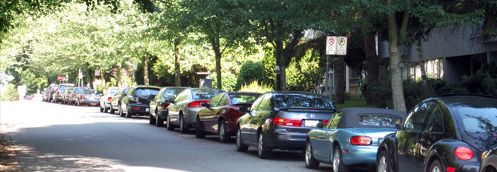 Cars parked on street