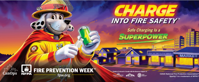 Fire prevention week promotional poster