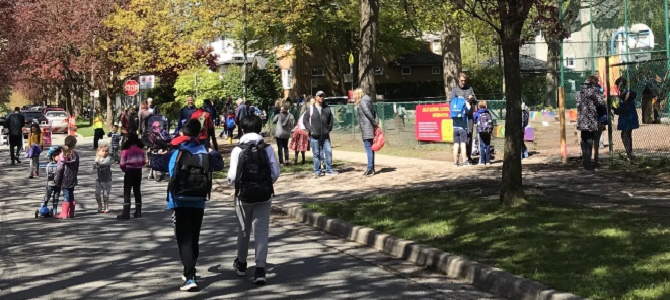 Children walking to school