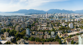 Aerial view of Vancouver city scape