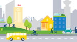 Illustration of electric vehicles in Vancouver Illustration of electric vehicles in Vancouver