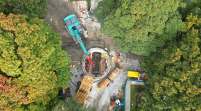 Construction working being done, a view from above