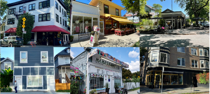 Exteriors of 6 different corner stores in Vancouver.