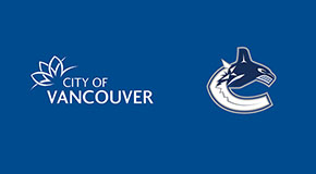 The City of Vancouver logo and the Canucks logo